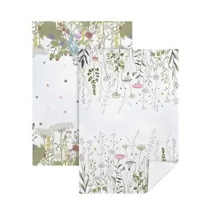 2Pcs Farmhouse Kitchen Guest Towels, Buffalo Plaid Cotton & Sunflower Decorative Hand Towels, Absorbent Dish Cloths for Bathroom & Home Decor, 16x24 Inch