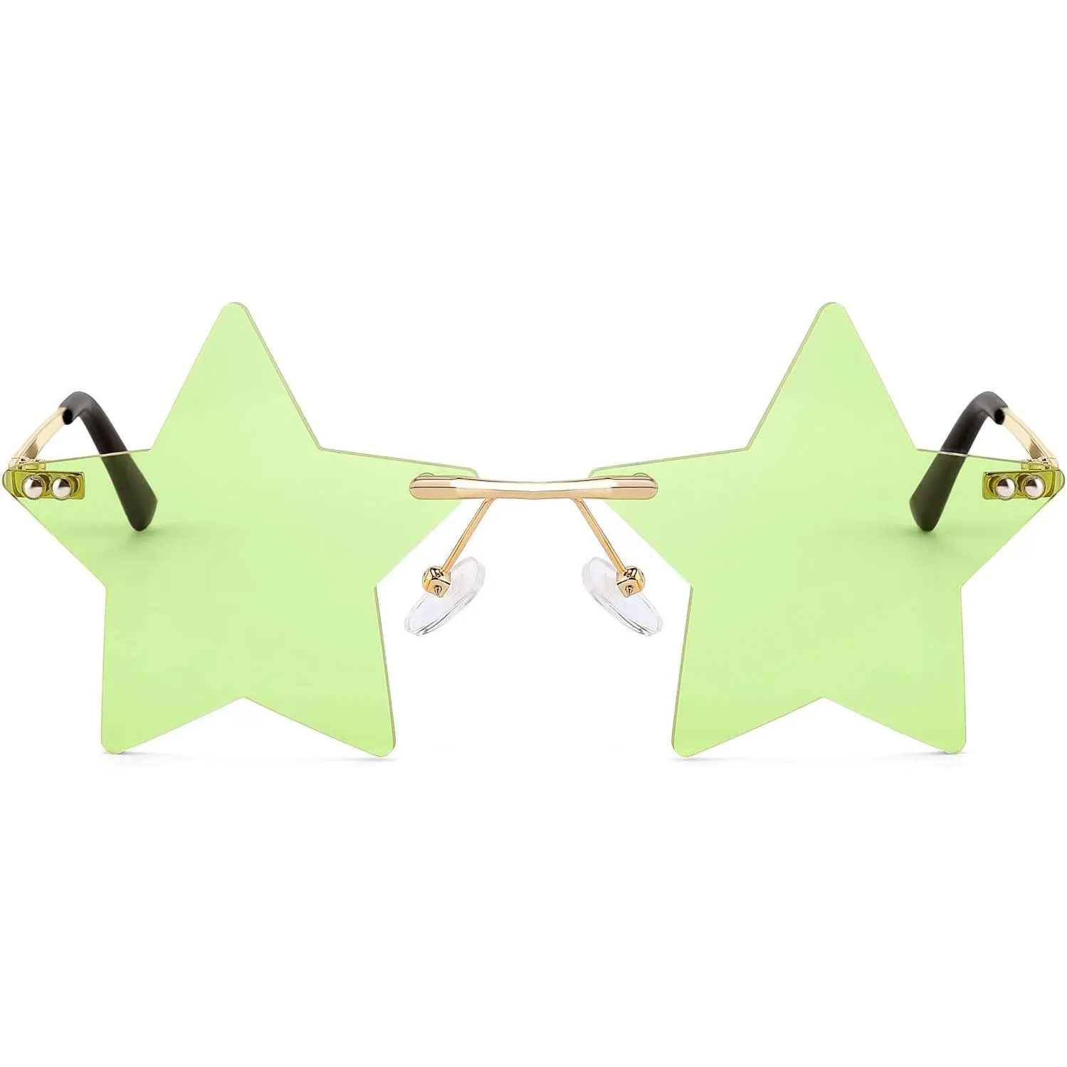 EyeconicFinds Rimless Star-Shape Sunglasses, 60x60mm Nylon TR90 Frames with PC Glass, Unisex Personality Party Festival Eyewear (B2833)