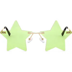 EyeconicFinds Rimless Star Shape Sunglasses Women Men Personality Pentagram Party Glasses Trendy Color Eyewear B2833