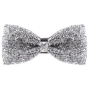 Rhinestone Bow Ties for Men - Pre Tied Sequin Bowties Men with Adjustable Length, Jewel Bow Tie