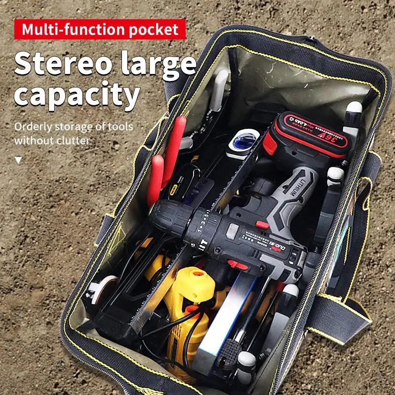 Professional Electrician Portable Tool Storage Bag - 1 Count Waterproof Durable Oxford Bag with Convenient Tool Pockets, Wear-Resistant Organizer for Outdoor Use, Portable Tool Bag