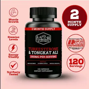 Black Forest Supplements Turkesterone & Tongkat Ali Supplement, 1000mg Per Serving, 120 Capsules, 2 Month Supply