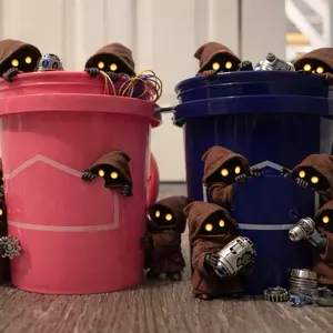 Jawa approved!  Lowe go lets-go Leggo-my-eggo -  Mini Bucket with Lid – 0.4 Quart Reusable Storage Container (Pink or Blue, Single & Multi-Pack Options)-