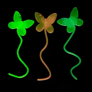 Glow-in-the-Dark Sticky Butterflies on String - 2" x 8", 24 Pieces
