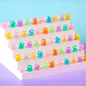 20 Glowing Mini Resin Mushroom Micro Landscape Decor, Night Light Fairy Garden Mini Mushrooms, DIY Terrarium Plants for Home & Parties, Garden Accessories