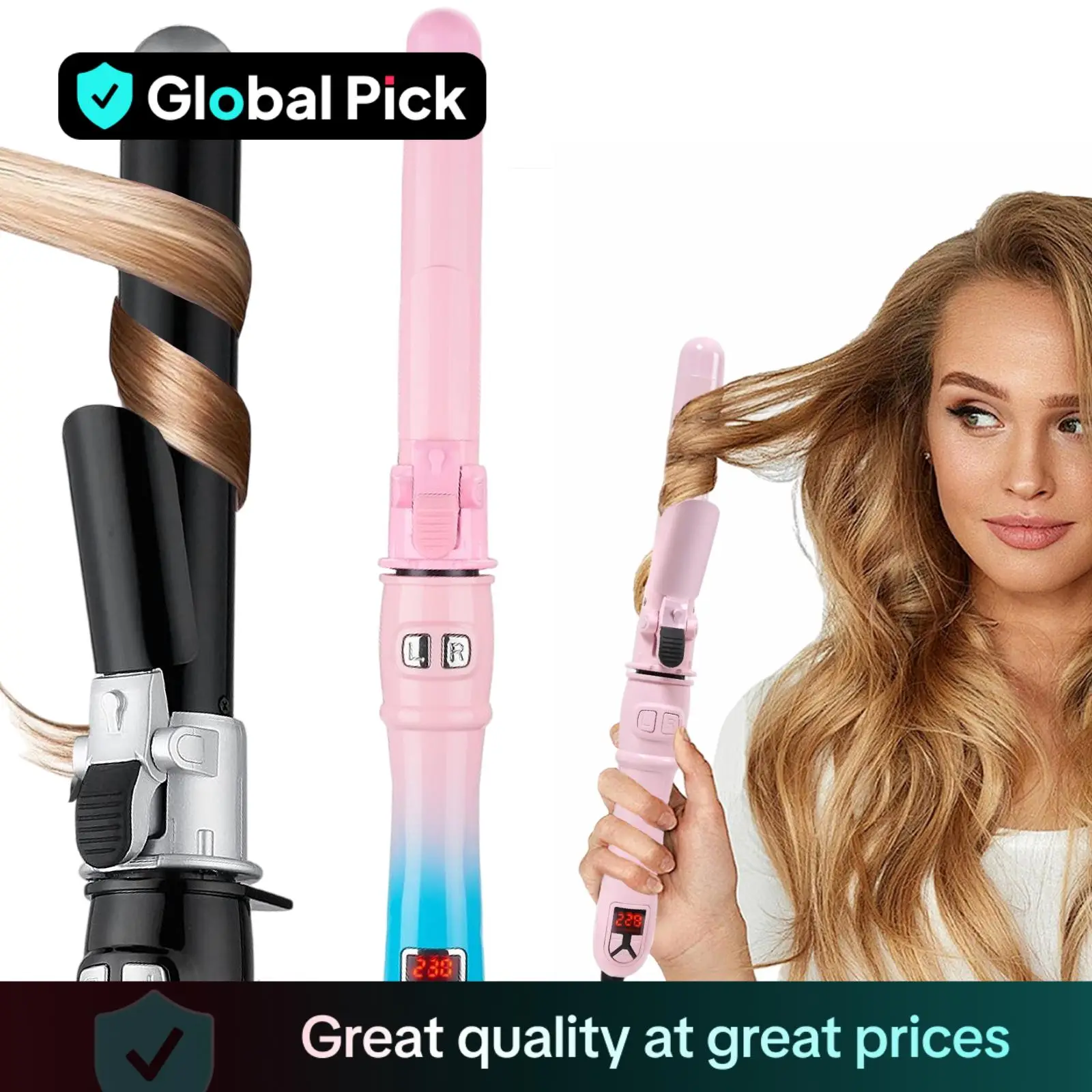 Global Pick Automatic Rotating Hair Curler, Portable Heated Hair Styling Tool, Safety Heated Hair Curler, Hair Styling Product for Women & Girls