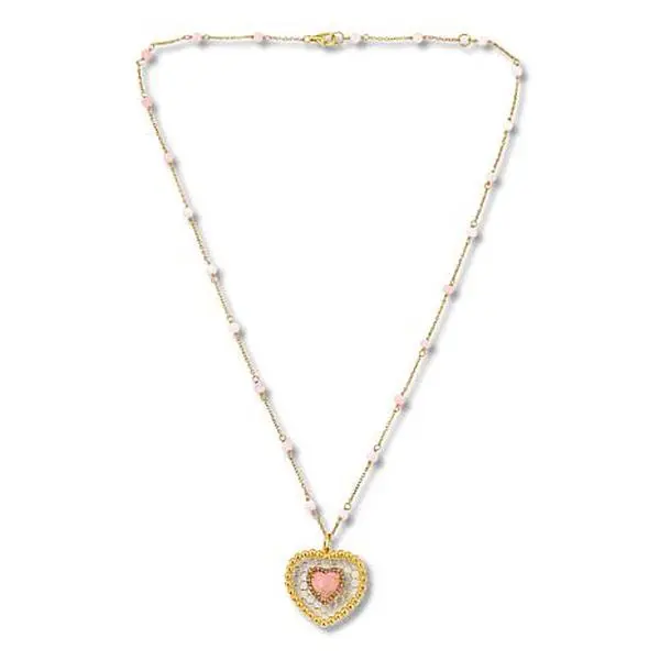 Rarities 1/6cttw Diamond-Accented Gemstone Heart Necklace