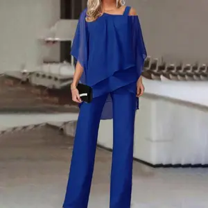 MotherofBridePantSuitsPlusSizeHalfSleeve2PieceChiffonPantsuitFormalWeddingGuestOutfit
