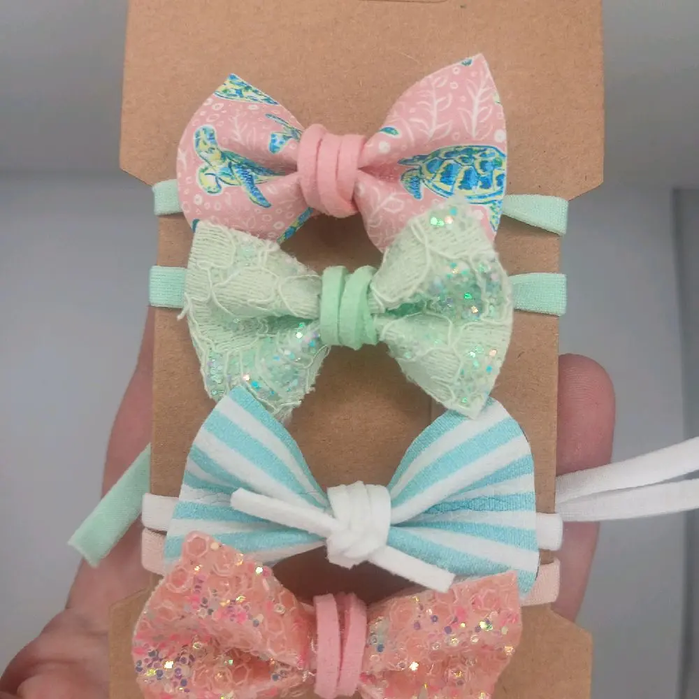 bearded dragon bow set, small animal bows, pet accessories,  ocean bows, summer bows, pet clothing, bearded dragon clothes