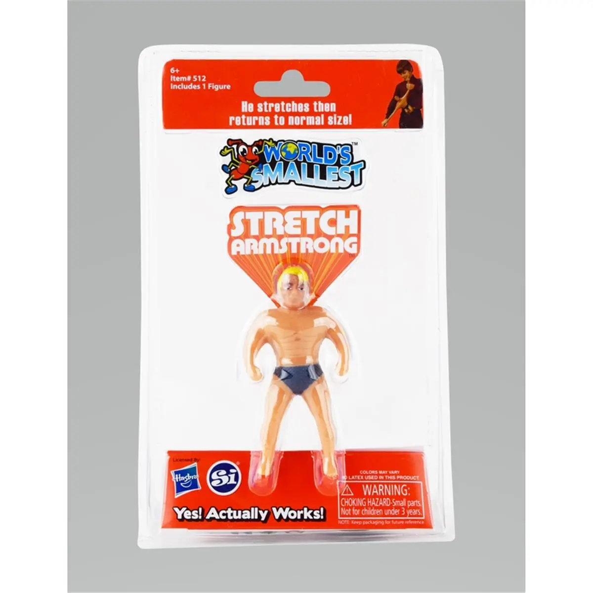 Super Impulse  Worlds Smallest Stretch Armstrong Rubber, Multi Color, Classic, Original Look