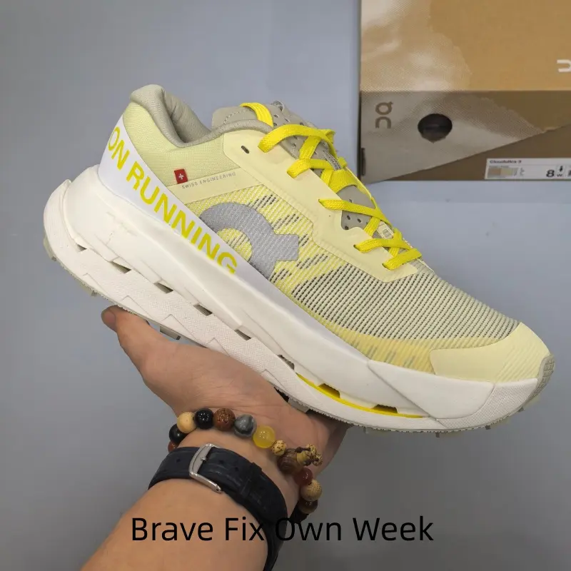 Fresh Lemon Pastel Outdoor Trail Sneakers for Men Women, Dual-Tone Yellow White Layered Vent Mesh Upper, Hollow Shock-Absorbing Midsole, Perfect Match for Hiking, Camping & Casual Streetwear