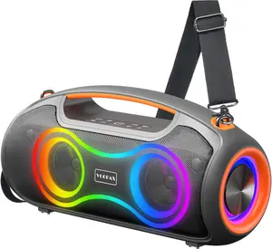 Portable Bluetooth Speaker Wireless, 180W Max Loud Waterproof Speakers, Bass Boost Boom Box for Party and Outdoor, w/2*Subwoofer, 2*Tweeter, DSP, IP65, 24H, TWS, TF, USB, AUX