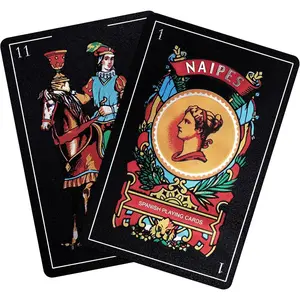 Spanish Playing Cards – Original Cartas Españolas, Baraja Española, Waterproof Briscas Cards, Puerto Rico, Mexican Plastic Deck, Black
