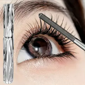 Steel Tube Mascara, Free eyelash curler– Mascara with  Spiral Brush Special Spiral Brush Head,Easy Application for beginners,Easy to Apply,Long-Lasting Volumizing Eyelash Mascara,girl's favorite Valentine's Day makeup gift.