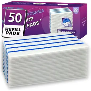 50 count Mopping Pad Refill for Wet Jet Mop,Multi-Surface Semi-Disposable Mop Pad Compatible with  Wetjet &  10-11'',Thickned and Absorbent Wet Pads Refill