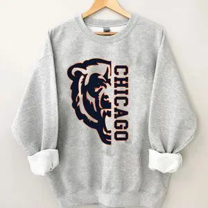 [Sale up to 30%] + [FREE SHIP] Vintage Chicago Sweatshirt, Chicago Football Sweater, Chicago Football Crewneck, Chicago Sweatshirts, Bears Football
