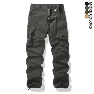 1 piece men’s tactical pants with multiple pockets — durable fabric for outdoor hiking and construction work; all-season design; multifunctional safety work pants; solid color design