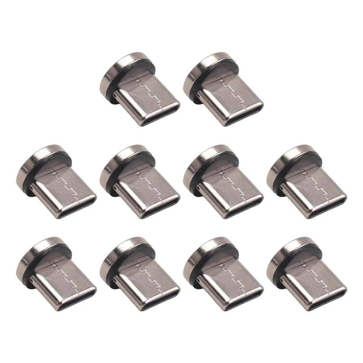 10PCS 7Pin Type-C Magnetic Plug Tips - Automatic Alloy Fast Charging Cable Adapter, 360-Degree Rotation Connector for Portable Electronic Magnetic Chargers & Mobile Devices