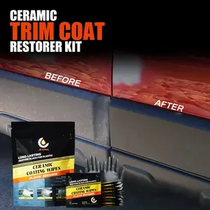 Car Plastic Refresher Crystal Coating Wet Wipes Kit, Seat Leather Interior Cleaning Wet Tissues, Car Care Accessories Set