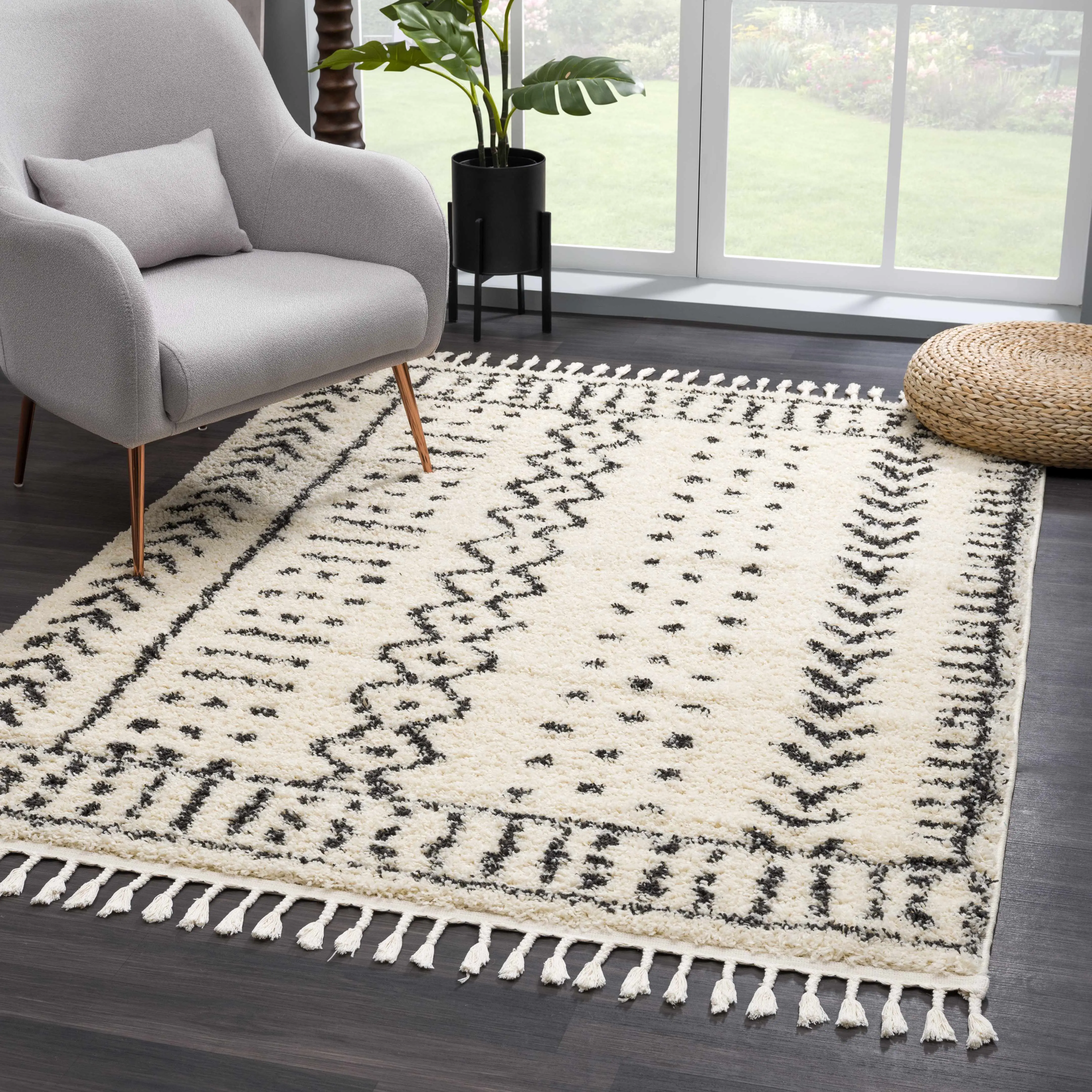 Hauppauge Berber Shag Carpet, Decorative Plush Area Rugs for Household Textiles Use
