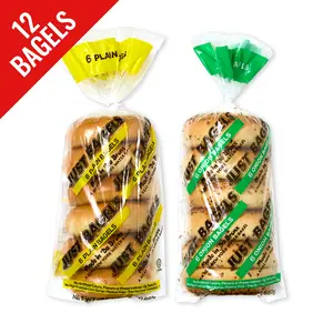 Just Bagels 6 Plain and 6 Onion Bagels Non-GMO Authentic New York Style Chewy Crunchy Bagels Made in Da Bronx