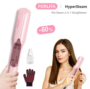 FORLIFA-HyperSteam Pro Steam 2 in 1 Straightener with 1.5-inch Cool Mist Infrared Technology 3-in-1 Functionality 5 Temperature Settings for Healthy Frizz-Free Hair 30-Minute Auto Shut-Off, WeeklyDeals,TikTokShopSpringGlowUp