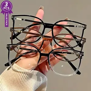 3pcs Fashion Retro Round Reading Glasses, High Definition Anti-Fog PC Material, +1.0 to +4.0 Strength, Lightweight Durable Eyewear Reading Eyeglasses