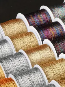 Gold/Silver Thread Macrame Cord Rope Braided String For Bracelet Necklace DIY Tassels Beading Shamballa String Jewelry Making