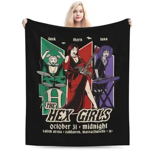 Hex Girls Cartoon Throw Blanket - Cozy & Warm for Couch, Office, and Travel - Versatile All-Season Gift Blanket with Charming Design