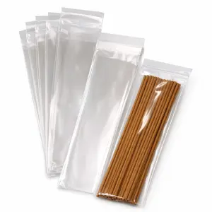 Incense Stick Packaging, Clear Poly Bags 2.5 x 12" Resealable Adhesive, Plastic Bags (30, 50, 100 Pack)