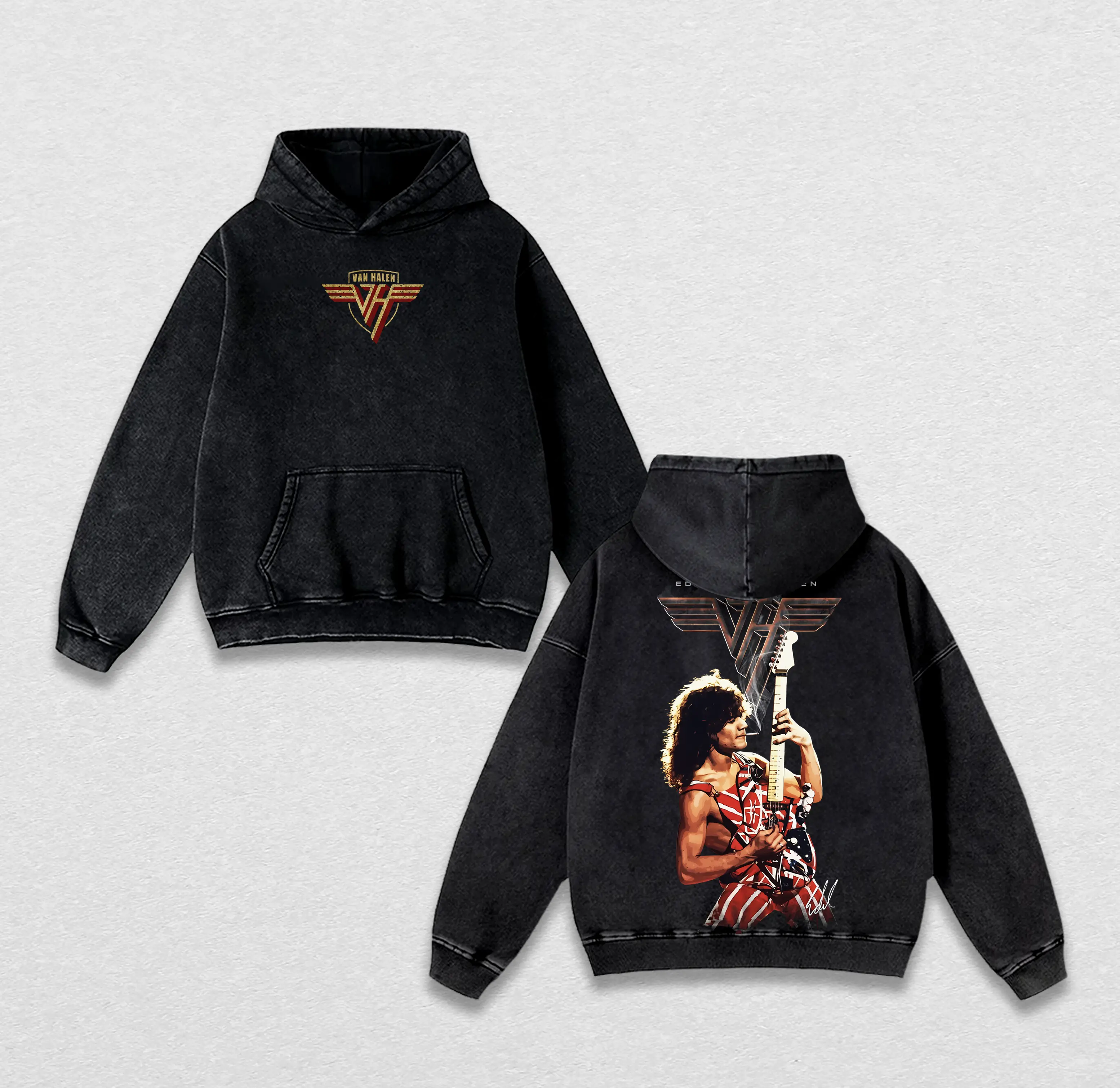 Van Halen 1984 World Tour Vintage Hoodie – Retro 80s Rock Concert Graphic Hoodie for Guitar Fans & Rock Legends