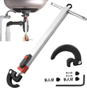 11-18inch Telescoping Basin Wrench, Sink Faucet Wrench for Tight Spaces with Replaceable Jaws Capacity 1-1/4''to 2-1/2", Plumber Wrenches for Faucet Hex Nuts Install and Repair Under Sink