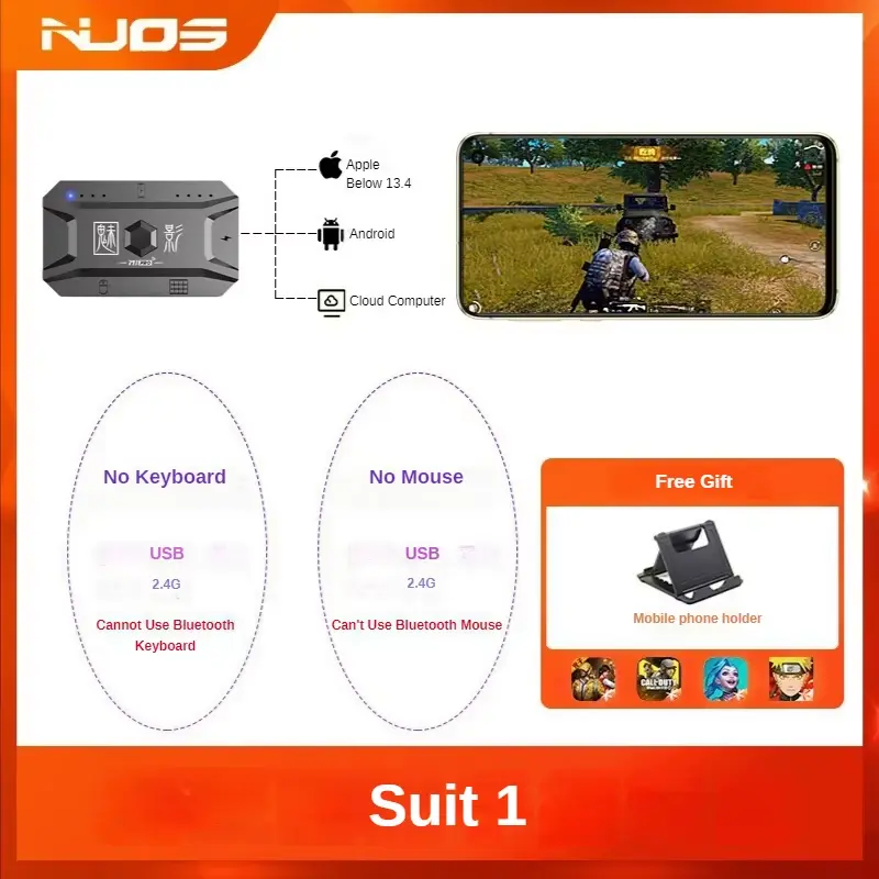 M1 Pro Mobile Phone Game Converter Gaming Keyboard Mouse Controller BT V5.0 Programmable Adapter Support IOS Android System SSMMDZ