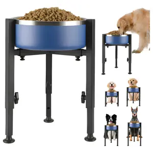 Adjustable Metal Elevated Pet Bowl Holder, Tall Dog Food Stand for Medium & Large Dogs, Raised Water Feeder (bowl Not Included)