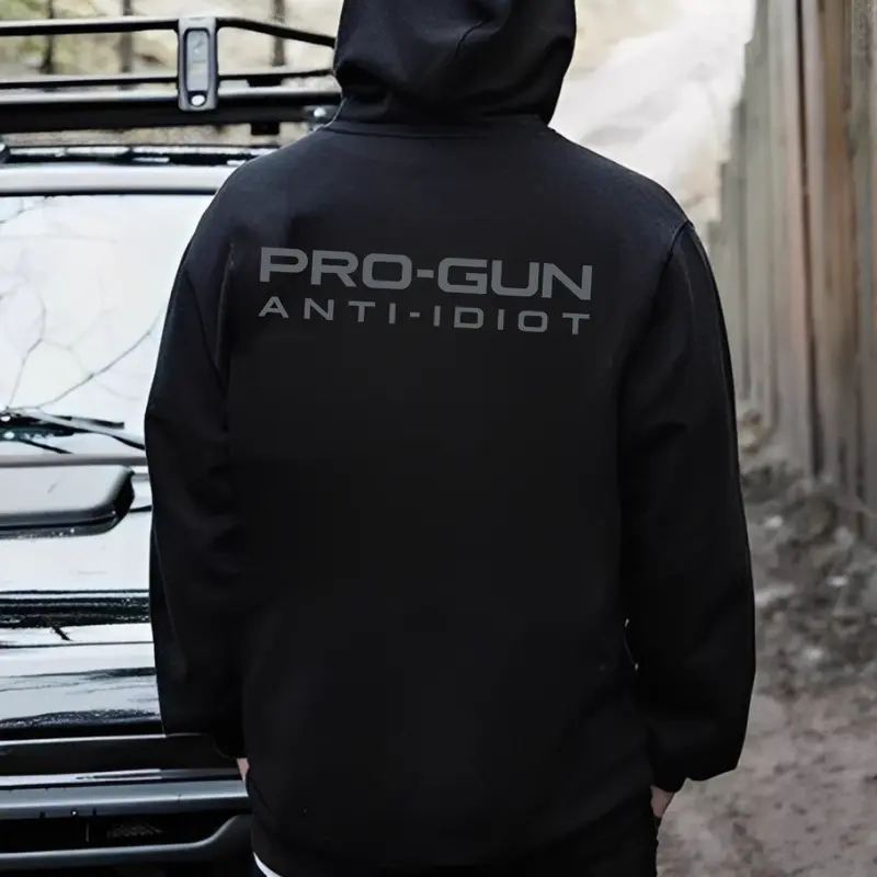 Pro Gun Anti Idiot T-shirt, Sweatshirt, Hoodie – Bold Statement Second Amendment Graphic Sweatshirt – Tactical Attitude Pullover for Men