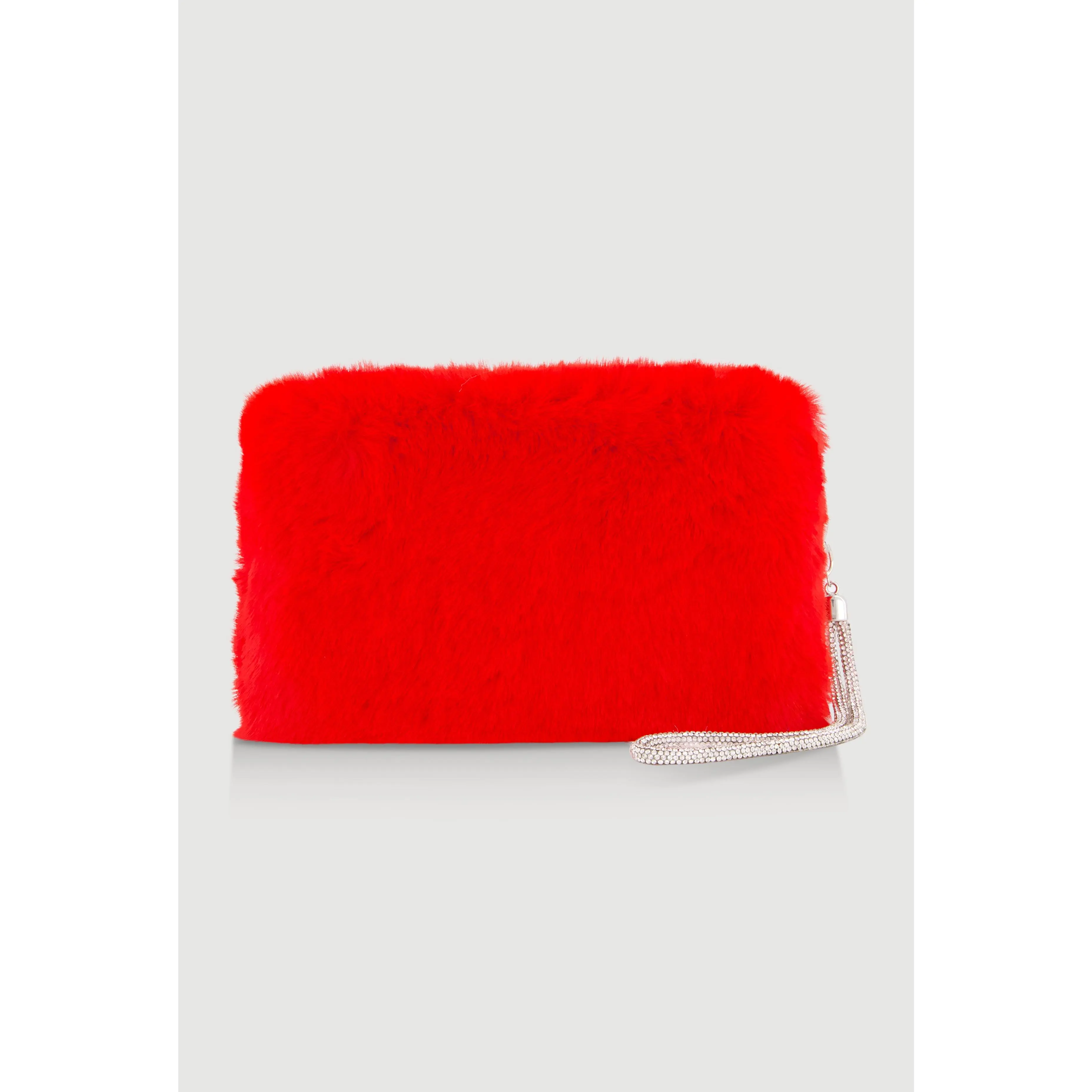 Faux Fur Wristlet with Removable Strap