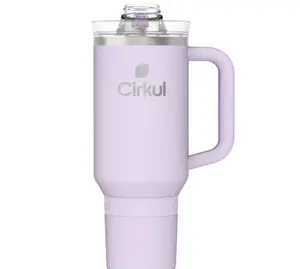 Cirkul 40oz All-Day StrawSip Double-Wall Insulated Stainless Steel Tumbler with Handle, Lilac (Light Purple)