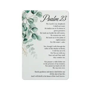 Bible Verse Psalm 23 Christian Gifts, Inspirational Wall Decor, Scripture Wall Art Wooden Hanging Sign for Modern Home Office Bathroom Bedroom Wall Art Decor 8x12 Inches