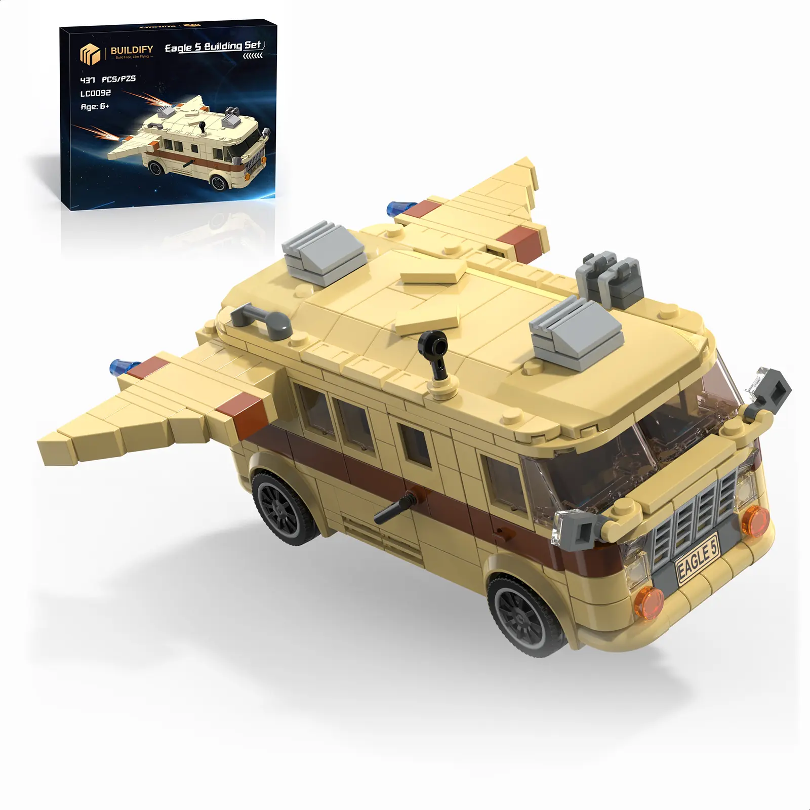 TENHORSES Nubee Eagle-5 Spaceballs Building Set 437Pcs Creative Collectible Model Kit for Boys Girls Ages 8-14 Spaceballs Movie Merchandise Mode Building Kit