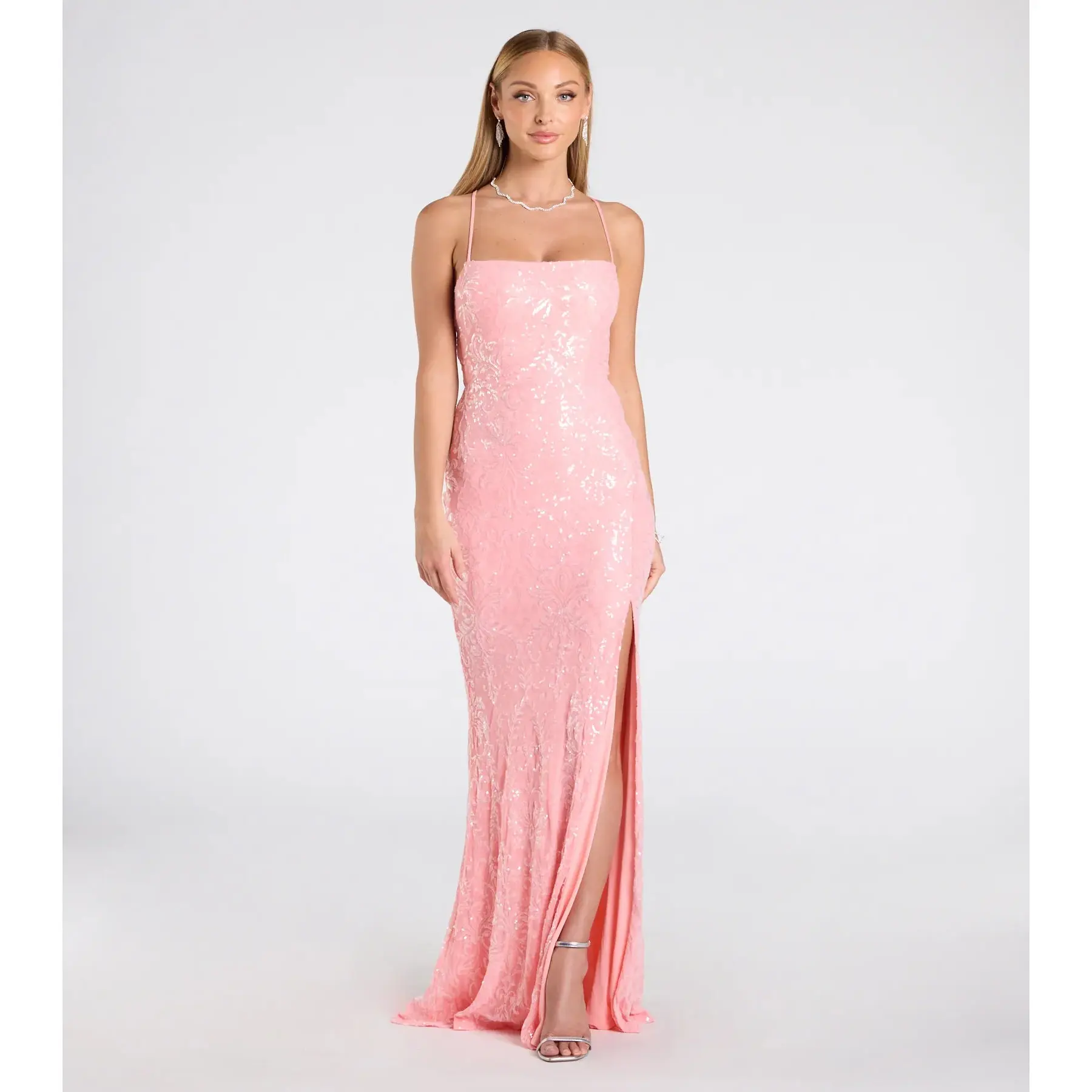 white dress with lace design The Gwendolyn Dress in White Chantilly Lace 00 / White Chantilly Lace