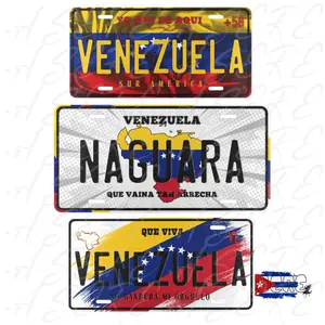 VENEZUELA License Plate 12x6 Inches Durable Aluminum Decorative Plate with Bold Designs Inspired by Flag & Country Maps Rust Proof Ready to Hang