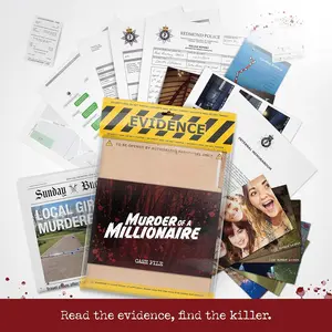 Millionaire Case Unsolved Mystery Game Detective Set, Perfect for Players Aged 14+, Detective Enthusiasts, Ideal for Friend Gatherings, Parties, Halloween, Christmas