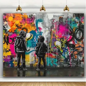 1 cool graffiti print tapestry, durable and machine washable, multi-purpose home decoration, perfect gift for graffiti lovers Wall Hanging 30*40
