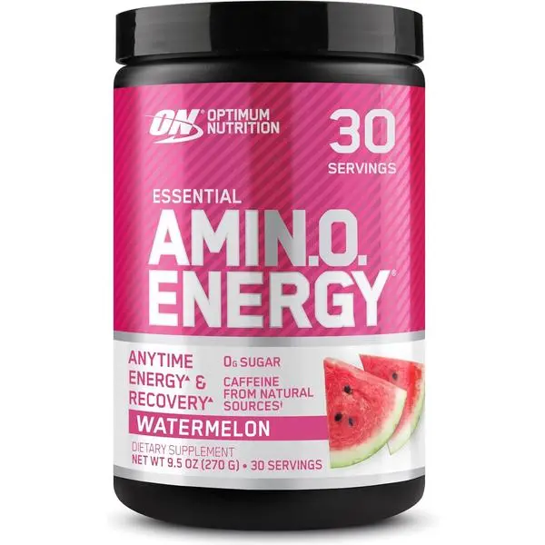 Optimum Nutrition Amino Energy Dietary Supplement - Pre-Workout Fitness Powder with Green Tea, BCAA, Amino Acids, Keto-Friendly, Green Coffee Extract, Watermelon Flavor, 30 Servings (Packaging May Vary) for Muscle Support, Energy Boost