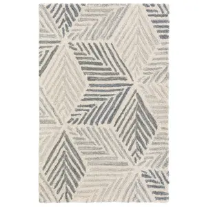 Karari Blue Hand Hooked Wool Rug 10x14