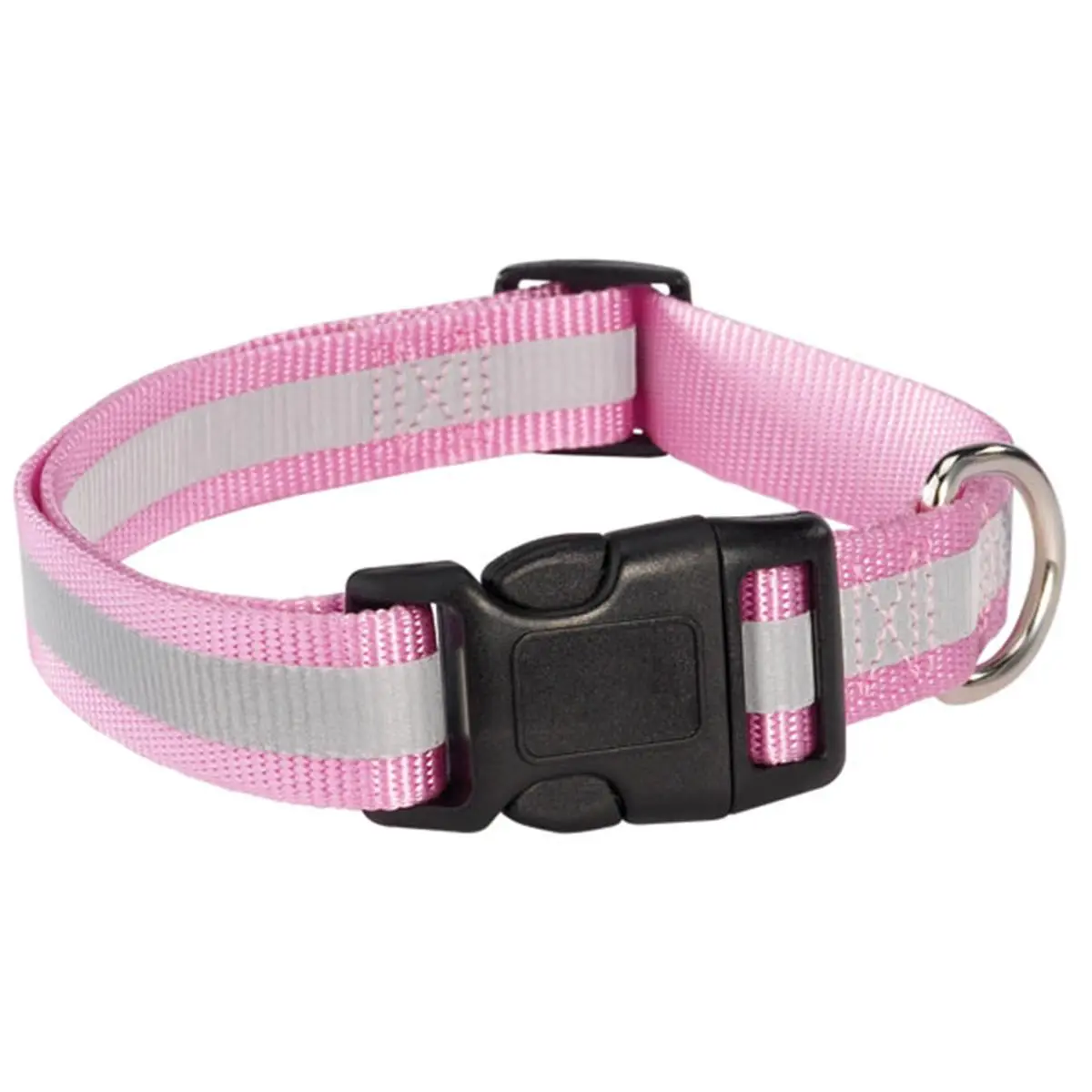 212 MAIN Reflective Strip Dog Collar - Pet Pals Guardian Gear, 6-10 in Pink, with Secure Buckle, Reflective Strip Harness