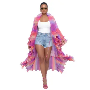 Cotton Candy Pleated Ruffle Duster
