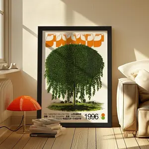 Willow Tree Art Poster - George Kempster Style, Minimalist Contemporary Art Print, Nature Lovers Gift