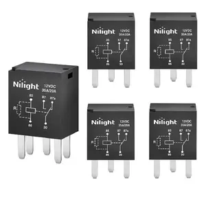 Nilight 5-Pack 5Pin SPST Electrical Relays for Car Headlight, Cruise Control, Door, Fuel Pump Systems