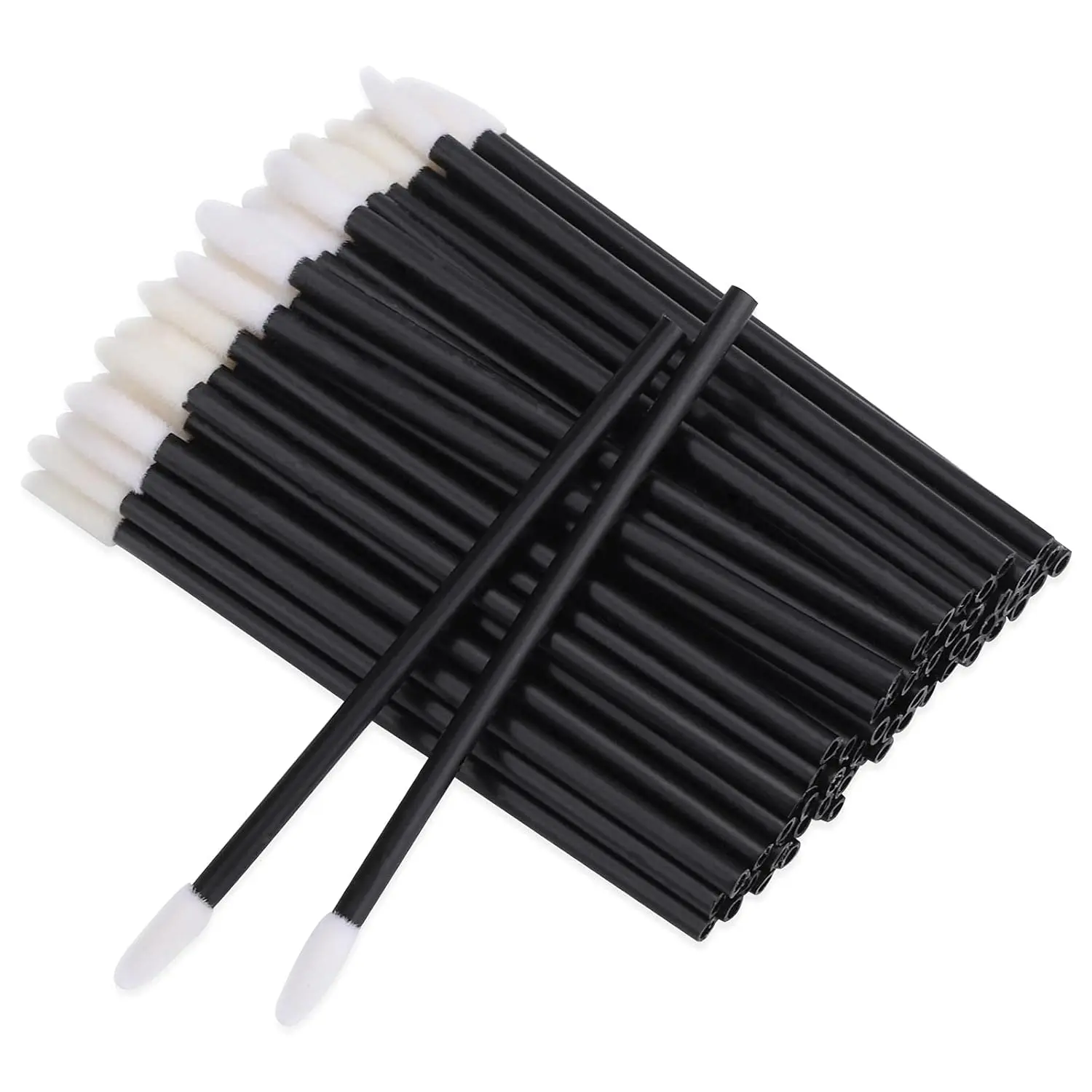 100 Pcs Disposable Lip Gloss Applicators – Lint-Free Lip Brush Wands, Soft Doe Foot Makeup Applicator for Lipstick, Eyelash Extensions & Beauty Use
